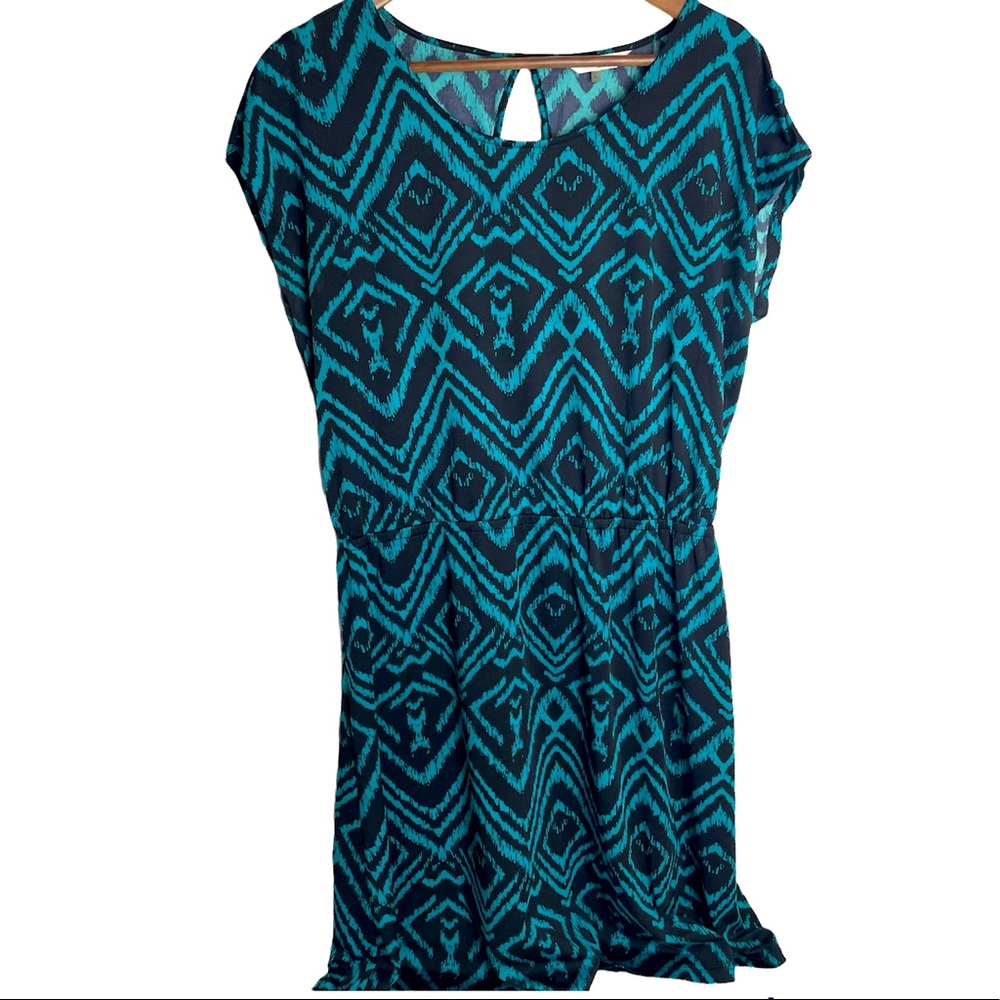 Ellen Tracey Company Pattern Shift Skater Dress Midi Pullover